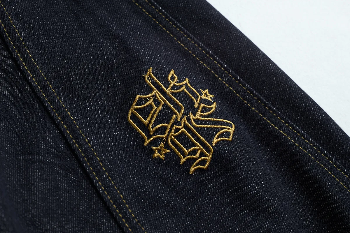 Jiayiku Trendy Brand  American Retro Washed Jeans Personalized Scimitar Pants Cleanfit Pants High Quality display picture 18