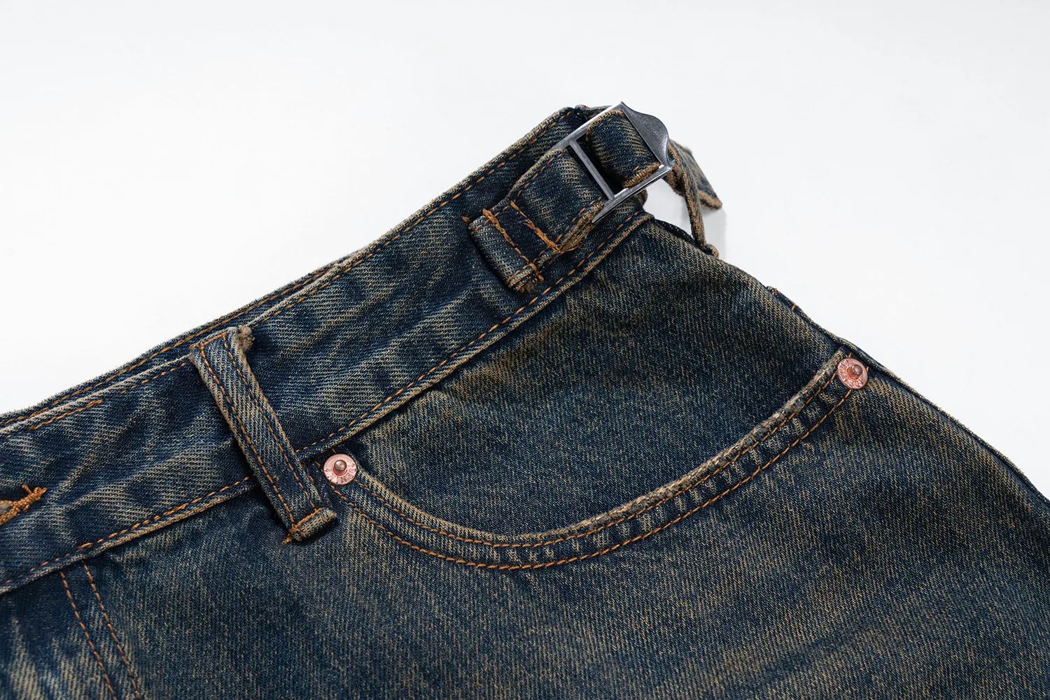 Jiayiku Men's  Summer Shorts  Street Fashion Brand Washed Mud-Dyed Cut Raw Edge Denim Pants display picture 6