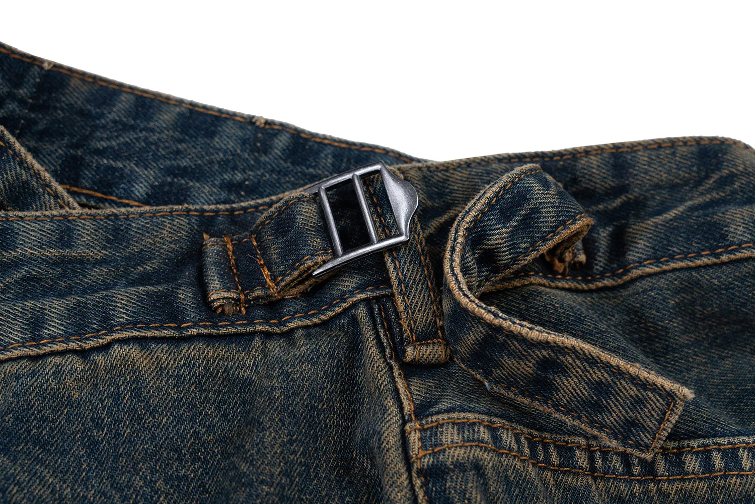 Jiayiku Men's  Summer Shorts  Street Fashion Brand Washed Mud-Dyed Cut Raw Edge Denim Pants display picture 7