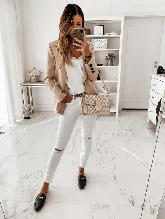 Spring Women's New  Designed   Long Sleeve Solid Color Button Suit Women's Jacket Cardigan display picture 16