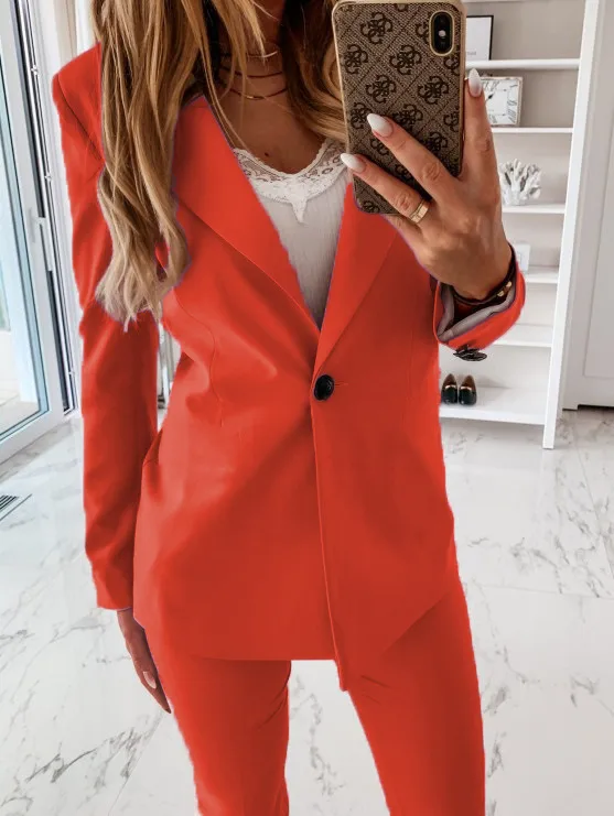 Spring Women's New  Designed   Long Sleeve Solid Color Button Suit Women's Jacket Cardigan display picture 18