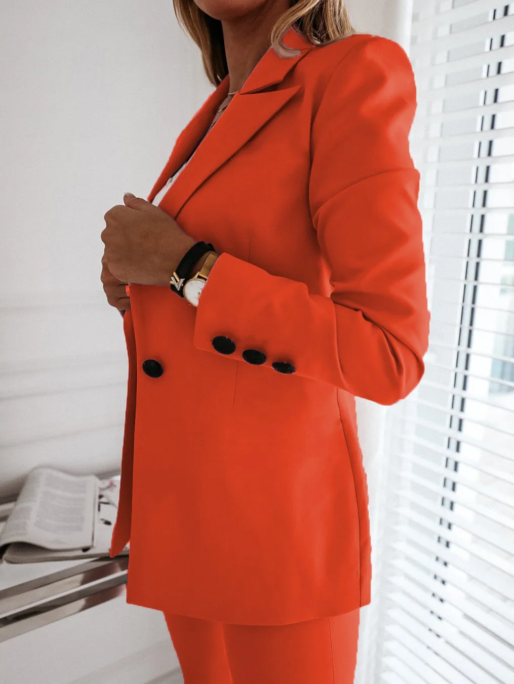 Spring Women's New  Designed   Long Sleeve Solid Color Button Suit Women's Jacket Cardigan display picture 20
