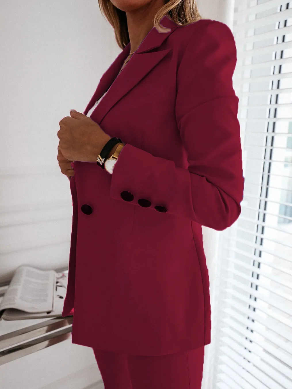 Spring Women's New  Designed   Long Sleeve Solid Color Button Suit Women's Jacket Cardigan display picture 31