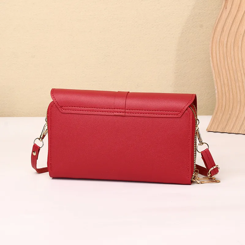 New Style Mobile Phone Bag Women's Fashionable Shoulder Crossbody Small Bag Cover Magnetic Buckle Multi-Layer Advanced Texture Mini Mobile Phone Bag display picture 5