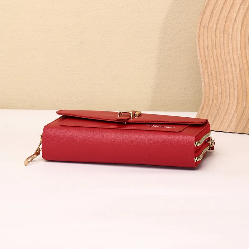 New Style Mobile Phone Bag Women's Fashionable Shoulder Crossbody Small Bag Cover Magnetic Buckle Multi-Layer Advanced Texture Mini Mobile Phone Bag display picture 6