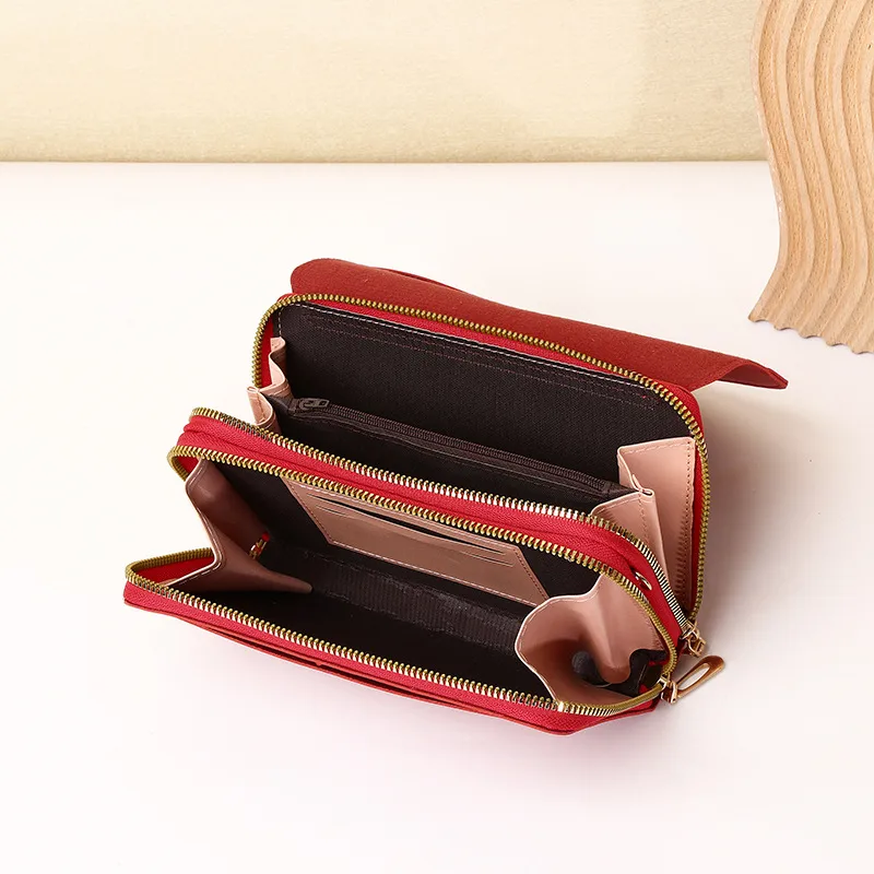 New Style Mobile Phone Bag Women's Fashionable Shoulder Crossbody Small Bag Cover Magnetic Buckle Multi-Layer Advanced Texture Mini Mobile Phone Bag display picture 14
