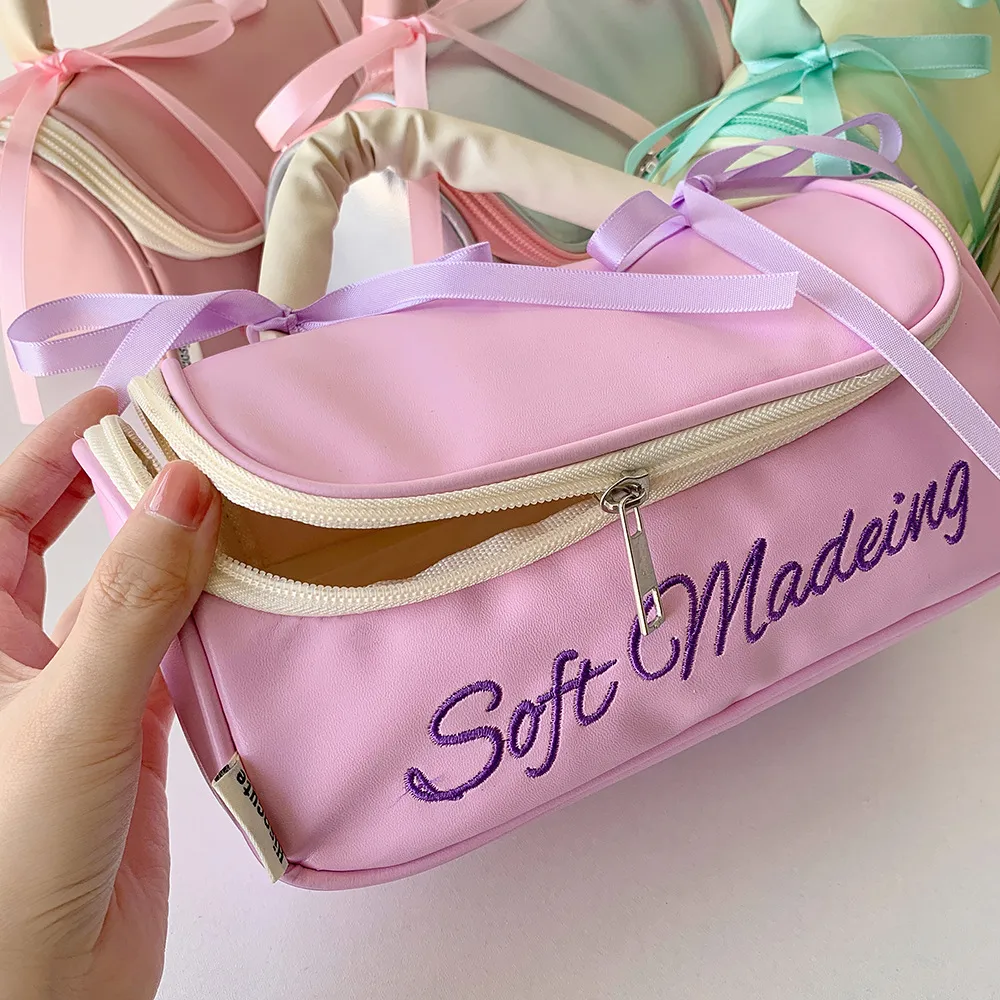 Ins Simple Large Capacity Portable Storage Bag Student High-value Stationery Pencil Case PU Portable Wash Bag Storage Bag display picture 13