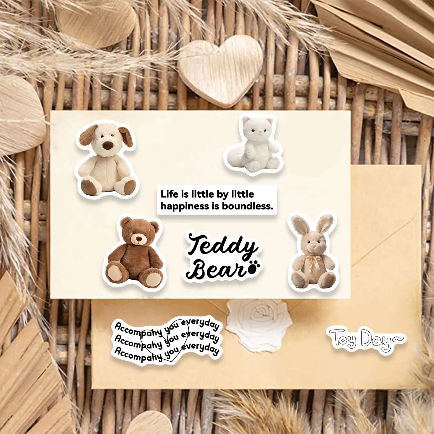 8 Cartoon Black And White Holiday Collage Hands-on DIY Hand Account Mobile Phone Case Notebook Decoration  Wholesale Waterproof display picture 1