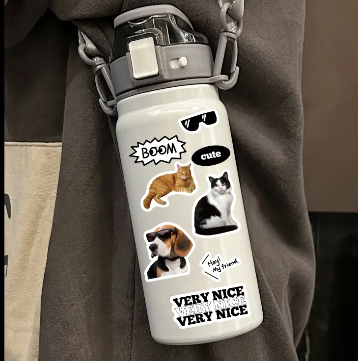 8 Cartoon Black And White Holiday Collage Hands-on DIY Hand Account Mobile Phone Case Notebook Decoration  Wholesale Waterproof display picture 7