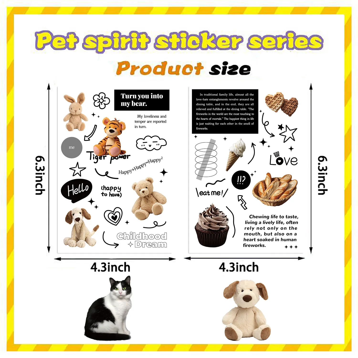 8 Cartoon Black And White Holiday Collage Hands-on DIY Hand Account Mobile Phone Case Notebook Decoration  Wholesale Waterproof display picture 4
