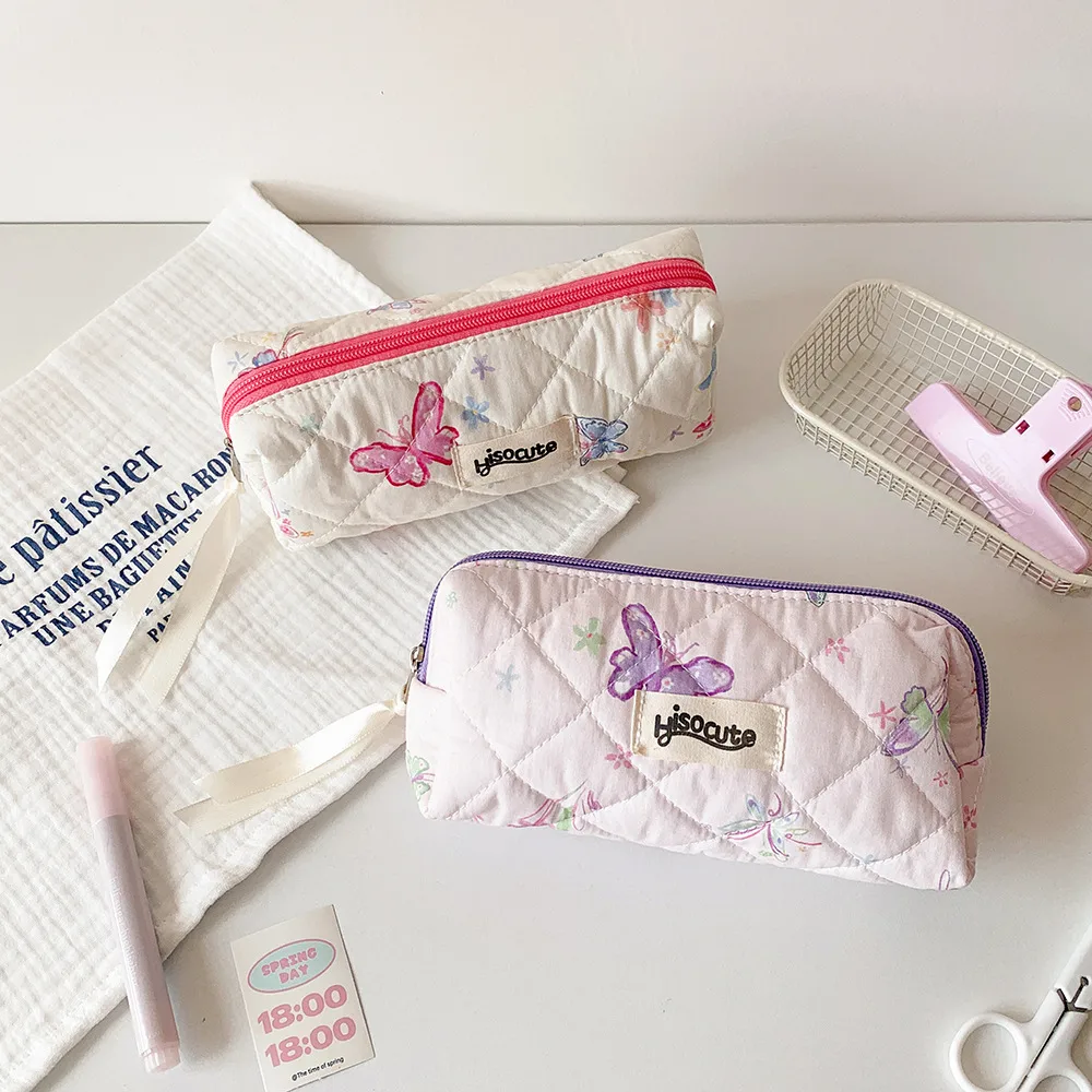 Ins New Version Of Butterfly Printing Storage Bag Student High Color Value Pencil Bag Pencil Bag Diy Hand Account Material Storage Bag Bag display picture 8