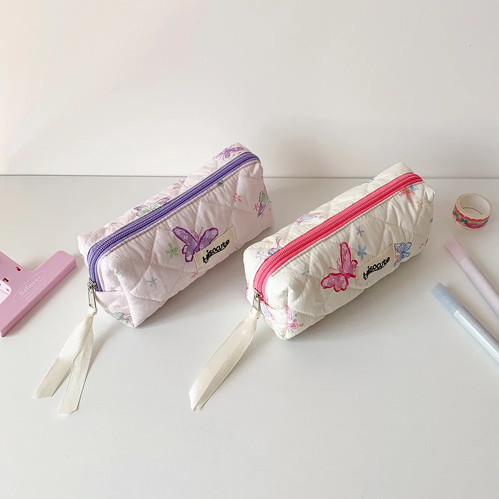 Ins New Version Of Butterfly Printing Storage Bag Student High Color Value Pencil Bag Pencil Bag Diy Hand Account Material Storage Bag Bag display picture 10
