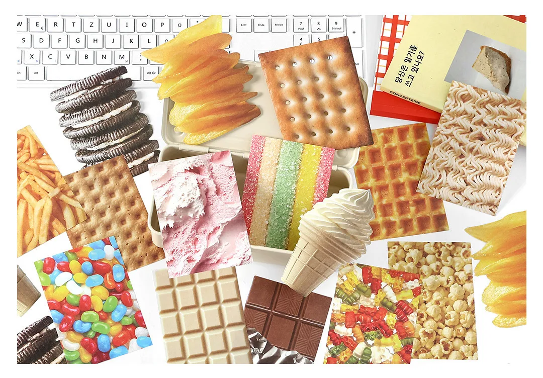 Infeel.Me Writing Paper Material Pack Food Diary Series Food Theme Handbook Base Message Note Paper display picture 6
