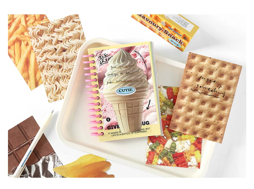 Infeel.Me Writing Paper Material Pack Food Diary Series Food Theme Handbook Base Message Note Paper display picture 7