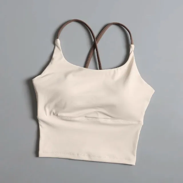Sports Underwear Women's High-intensity Fitness Running Shockproof Yoga Clothing Color-matching Beauty Vest-style Push-up Bra display picture 2