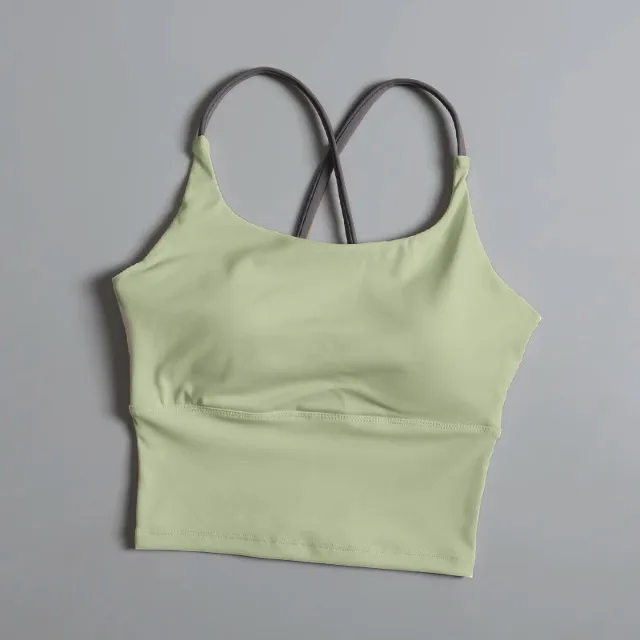 Sports Underwear Women's High-intensity Fitness Running Shockproof Yoga Clothing Color-matching Beauty Vest-style Push-up Bra display picture 7
