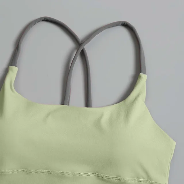 Sports Underwear Women's High-intensity Fitness Running Shockproof Yoga Clothing Color-matching Beauty Vest-style Push-up Bra display picture 9