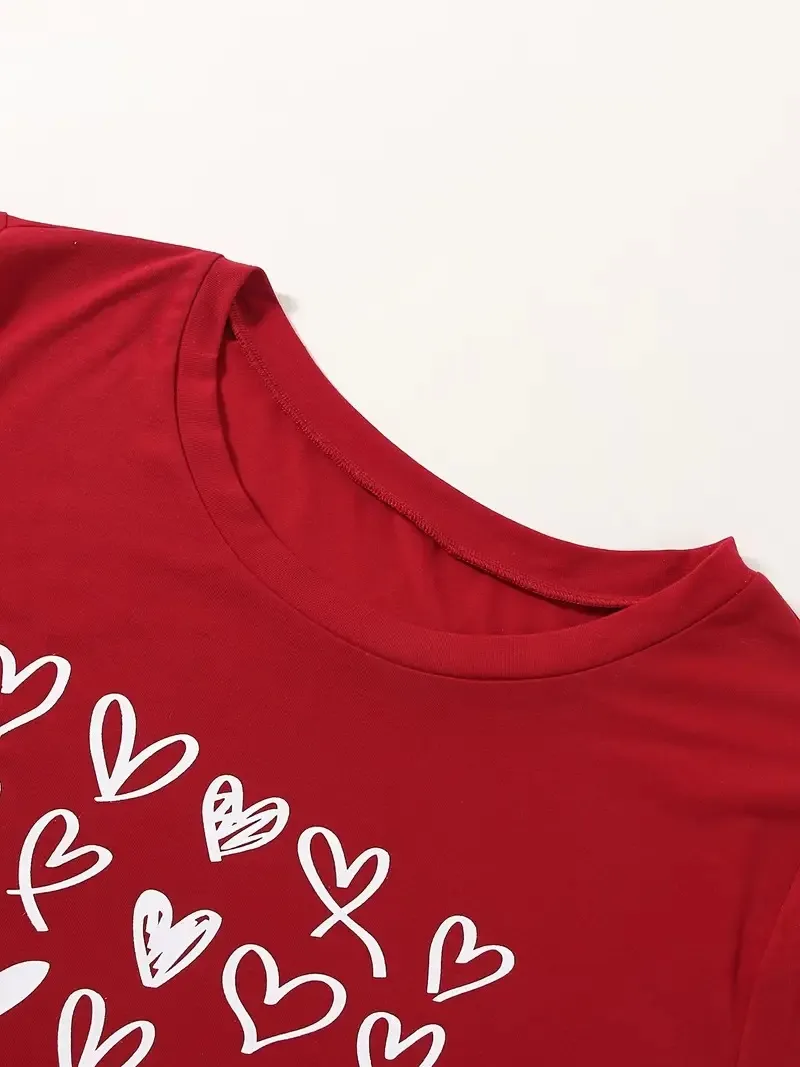 Women's T-shirt Short Sleeve T-Shirts Simple Style Classic Style Heart Shape display picture 3