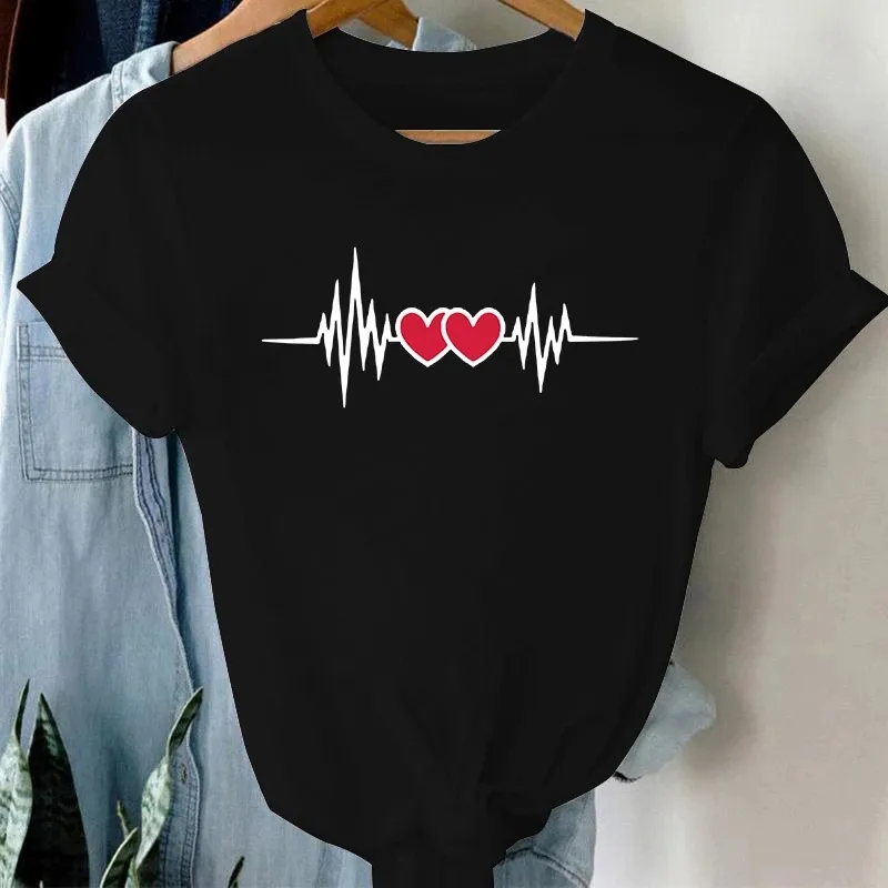 Unisex T-shirt Short Sleeve T-Shirts Classic Style Streetwear Heart Shape display picture 2