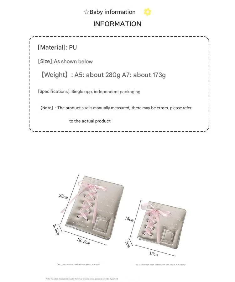 Ballet Silver Leather PU Loose-leaf Album Ballet Ribbon Star-chasing Card Storage Album Three-inch Polyaroid Card Album display picture 1