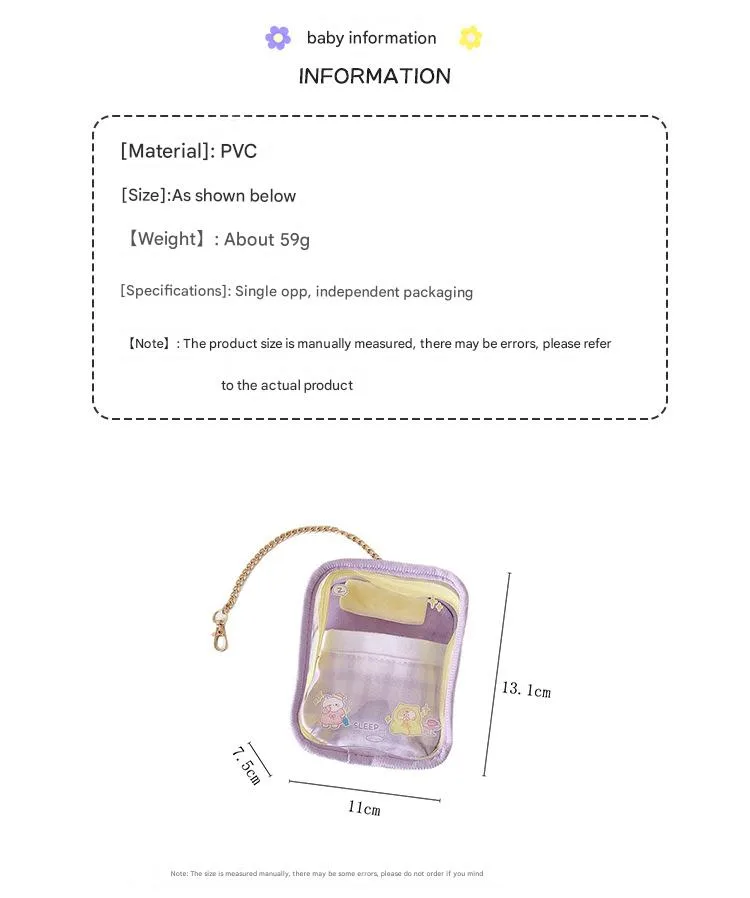 Simple Transparent Alovable Baby Bag Millet Whispering Doll Storage Display Pendant Bag Backpack Decoration Pain Bag Hanging Bag For Women display picture 1