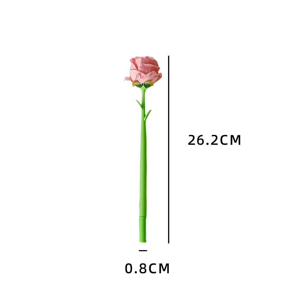 Teacher's Day Gift Cute Soft Silicone Rose Style Gel Pen Girl's Fun Flower Hand Account Pen Gift Pen display picture 1