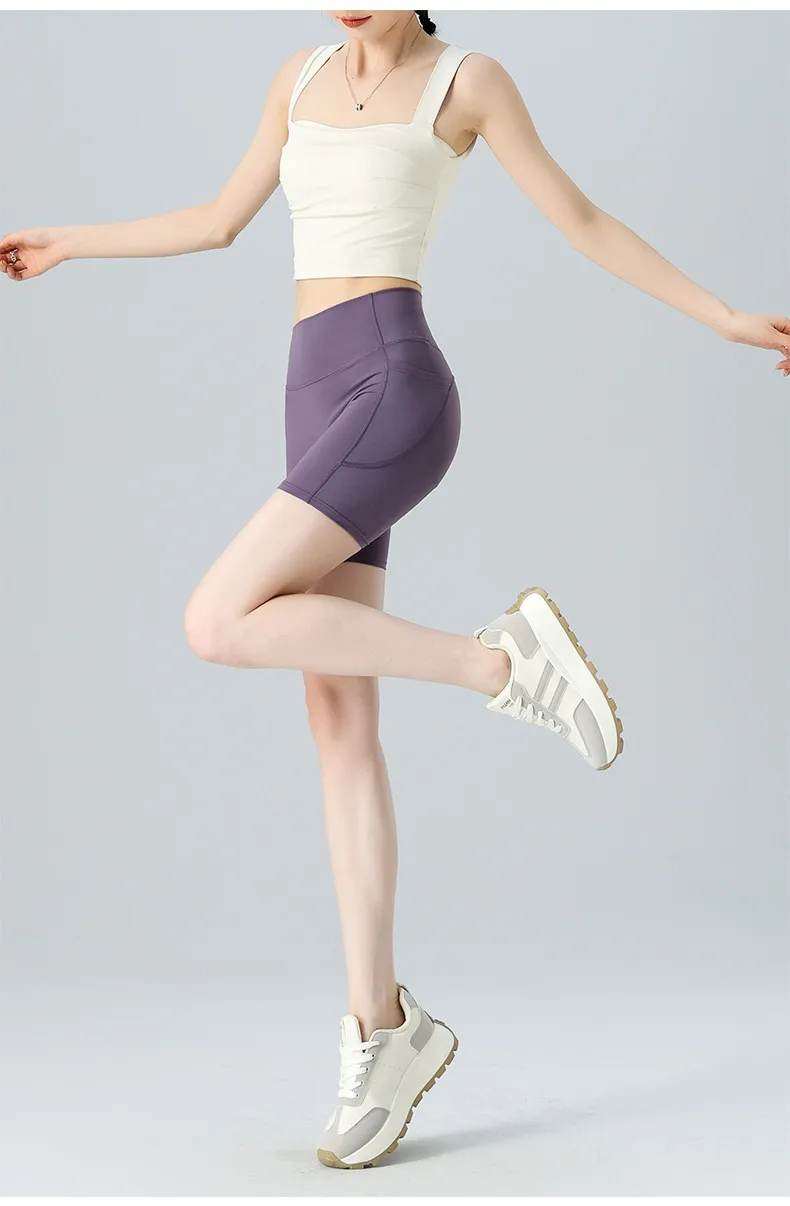Spring And Summer Yoga Pants Women's Bike Shorts High Waist Hip Leggings Tight Running Training Fitness Pants display picture 5