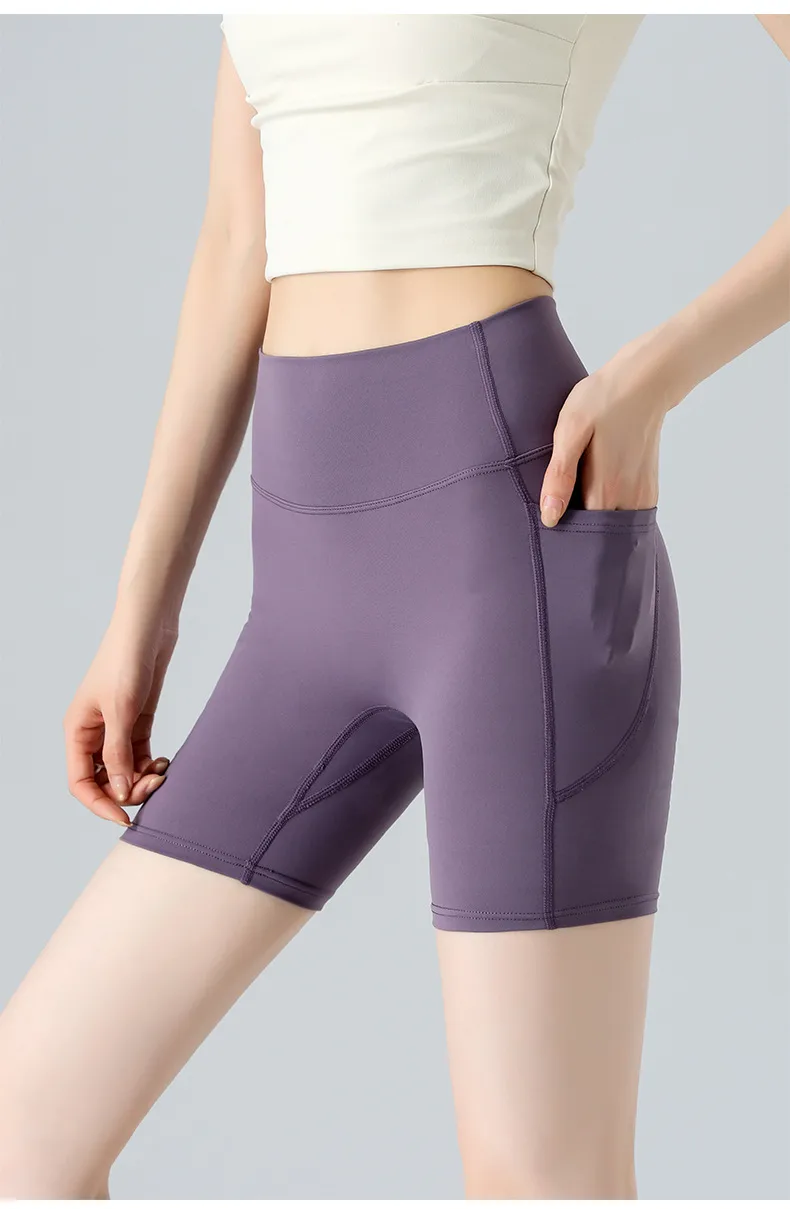 Spring And Summer Yoga Pants Women's Bike Shorts High Waist Hip Leggings Tight Running Training Fitness Pants display picture 6