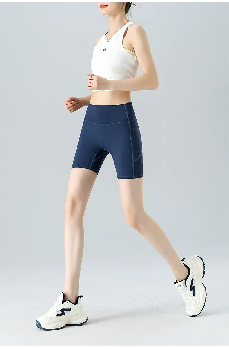 Spring And Summer Yoga Pants Women's Bike Shorts High Waist Hip Leggings Tight Running Training Fitness Pants display picture 10