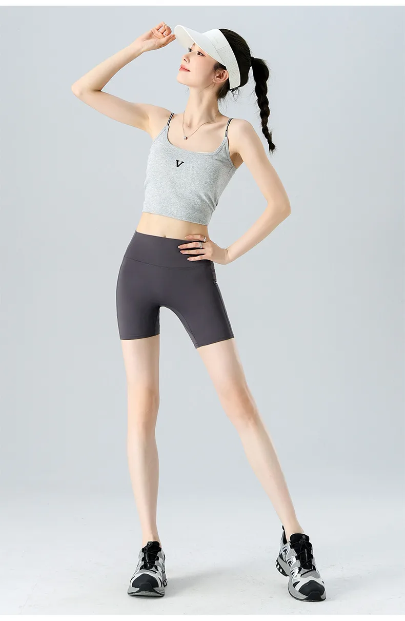 Spring And Summer Yoga Pants Women's Bike Shorts High Waist Hip Leggings Tight Running Training Fitness Pants display picture 14
