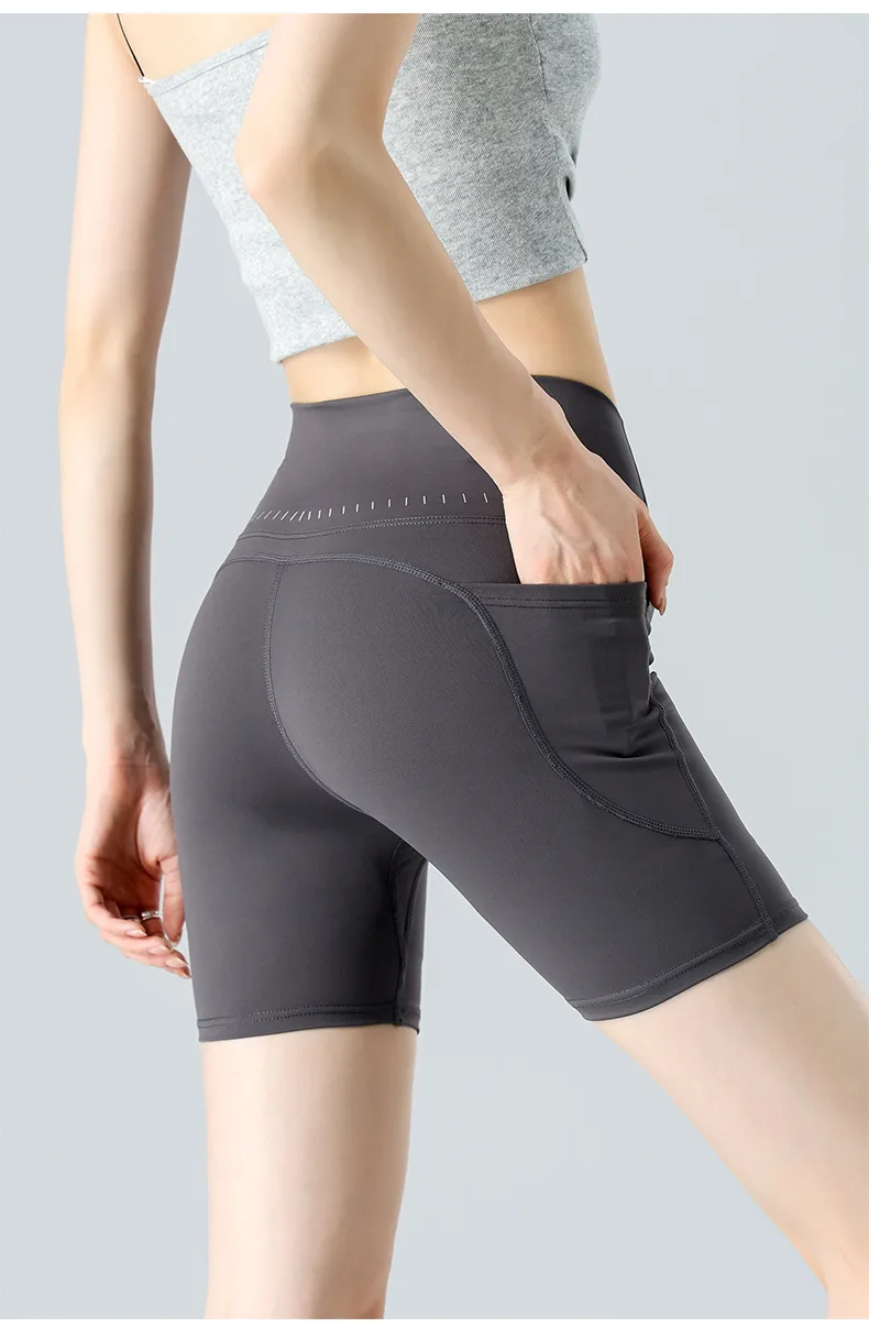 Spring And Summer Yoga Pants Women's Bike Shorts High Waist Hip Leggings Tight Running Training Fitness Pants display picture 18