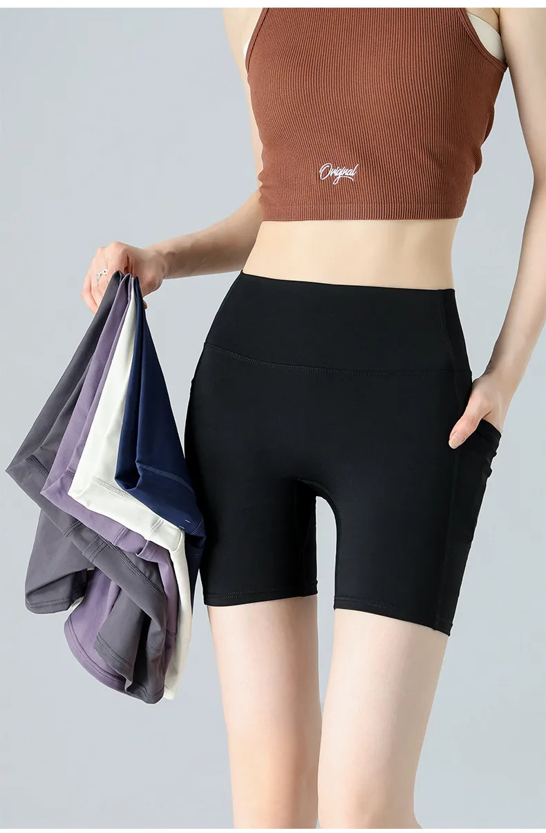 Spring And Summer Yoga Pants Women's Bike Shorts High Waist Hip Leggings Tight Running Training Fitness Pants display picture 26