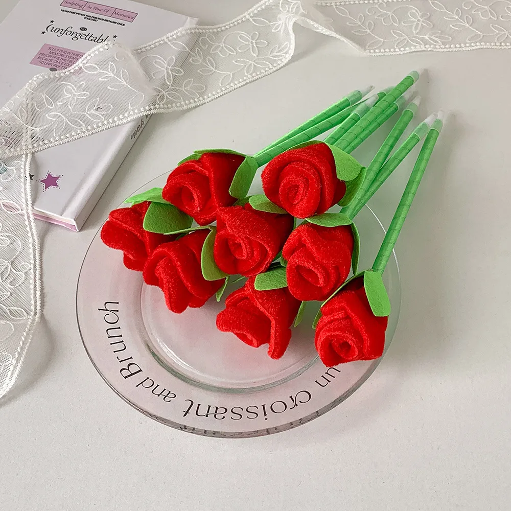 Three-Dimensional Simulated Rose Gift Pen Student High-Looking Desktop Ornaments Ballpoint Pen Decorative Pen Wedding Sign-In Pen display picture 8