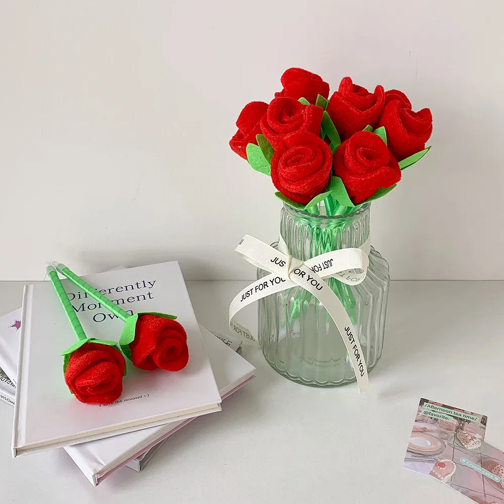 Three-Dimensional Simulated Rose Gift Pen Student High-Looking Desktop Ornaments Ballpoint Pen Decorative Pen Wedding Sign-In Pen display picture 11