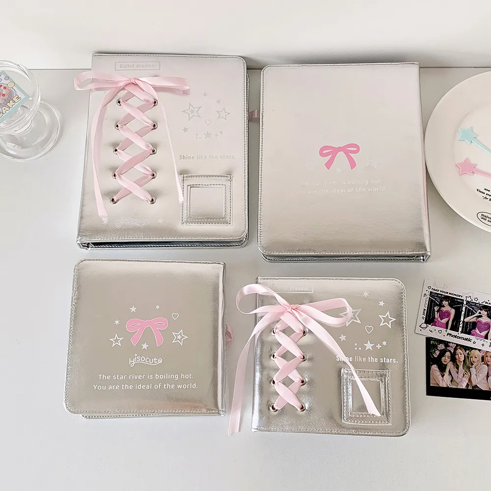Ballet Silver Leather PU Loose-leaf Album Ballet Ribbon Star-chasing Card Storage Album Three-inch Polyaroid Card Album display picture 11