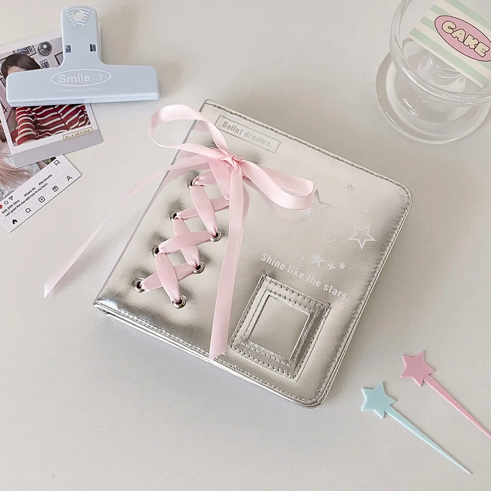 Ballet Silver Leather PU Loose-leaf Album Ballet Ribbon Star-chasing Card Storage Album Three-inch Polyaroid Card Album display picture 14