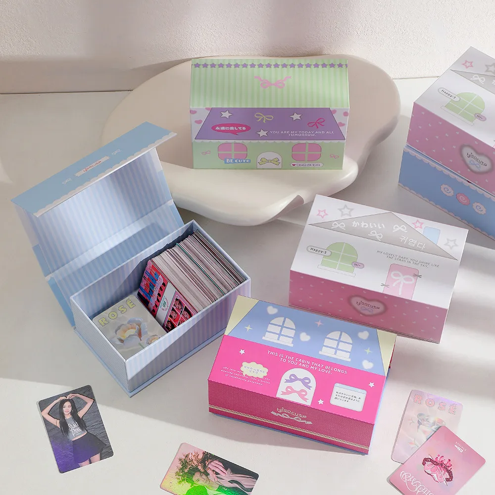 Ins Wind Magnetic Storage Paper Box Star-chasing Album Card Dust-proof Card Box High-value Office Desktop Notes Storage Box display picture 3