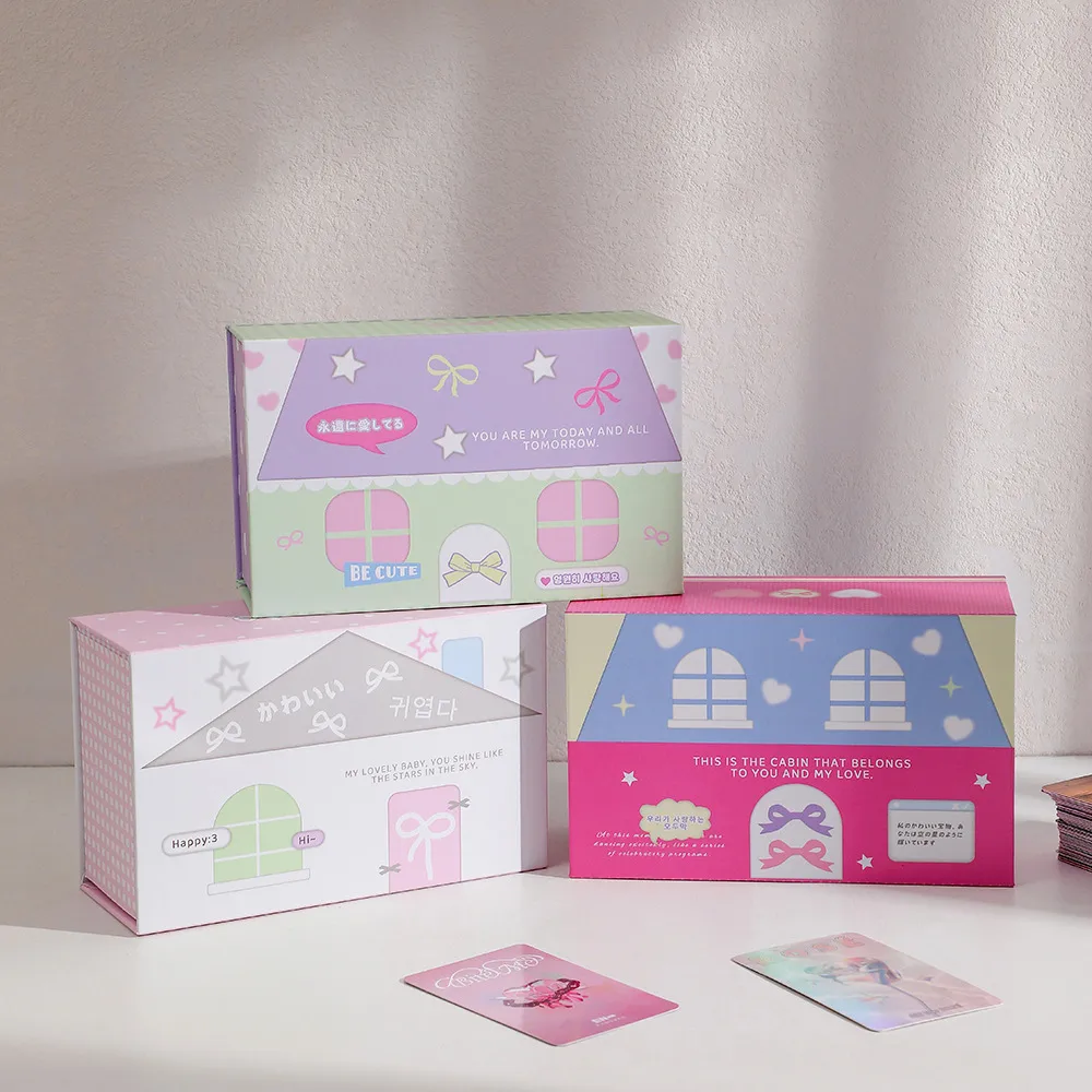 Ins Wind Magnetic Storage Paper Box Star-chasing Album Card Dust-proof Card Box High-value Office Desktop Notes Storage Box display picture 4