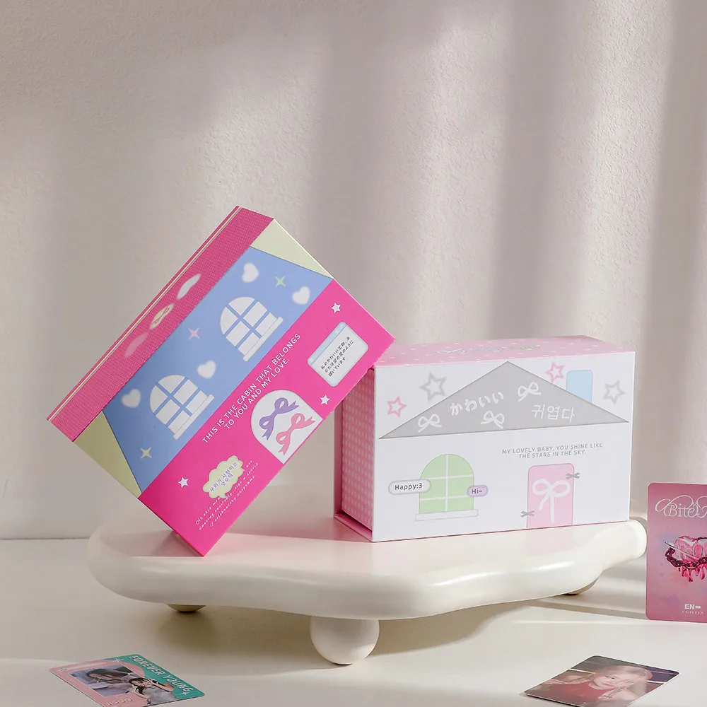 Ins Wind Magnetic Storage Paper Box Star-chasing Album Card Dust-proof Card Box High-value Office Desktop Notes Storage Box display picture 5