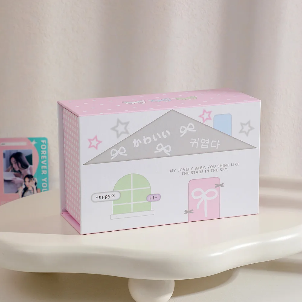 Ins Wind Magnetic Storage Paper Box Star-chasing Album Card Dust-proof Card Box High-value Office Desktop Notes Storage Box display picture 8