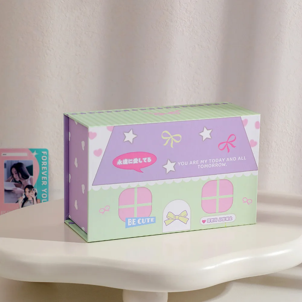 Ins Wind Magnetic Storage Paper Box Star-chasing Album Card Dust-proof Card Box High-value Office Desktop Notes Storage Box display picture 10
