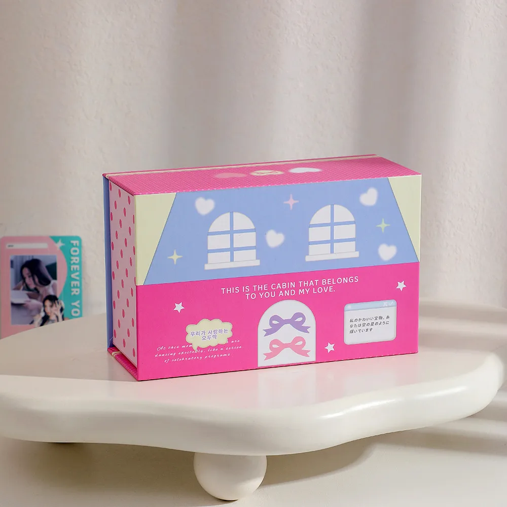 Ins Wind Magnetic Storage Paper Box Star-chasing Album Card Dust-proof Card Box High-value Office Desktop Notes Storage Box display picture 11