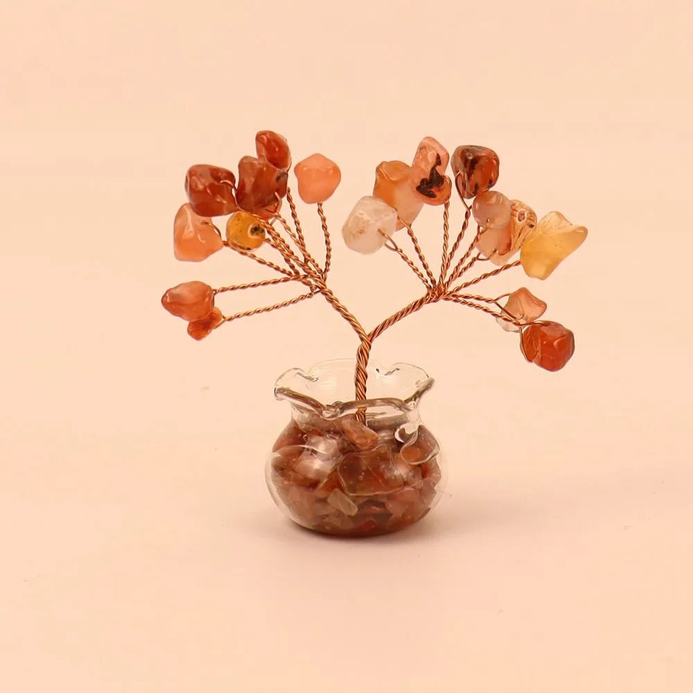 Natural Yellow Purple Pink Crystal Crystal Gravel Money Tree Hand-Woven Car Mini Crystal Tree Small Ornaments H21 display picture 14