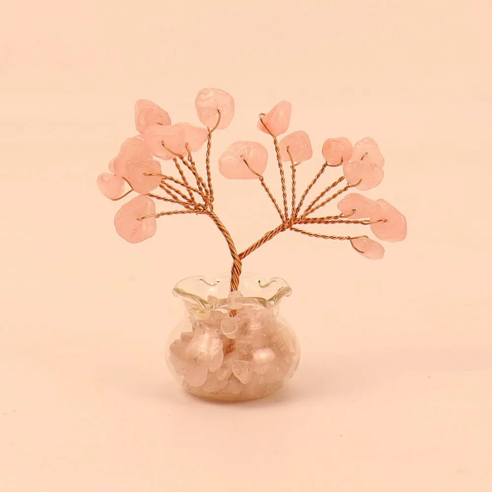 Natural Yellow Purple Pink Crystal Crystal Gravel Money Tree Hand-Woven Car Mini Crystal Tree Small Ornaments H21 display picture 15