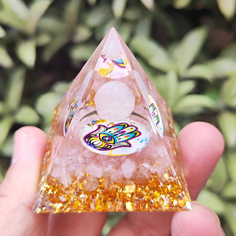 Explosions Crystal Gravel Pyramid Ornaments Home Resin Gum Drops Handicrafts Office Decoration Gifts display picture 4