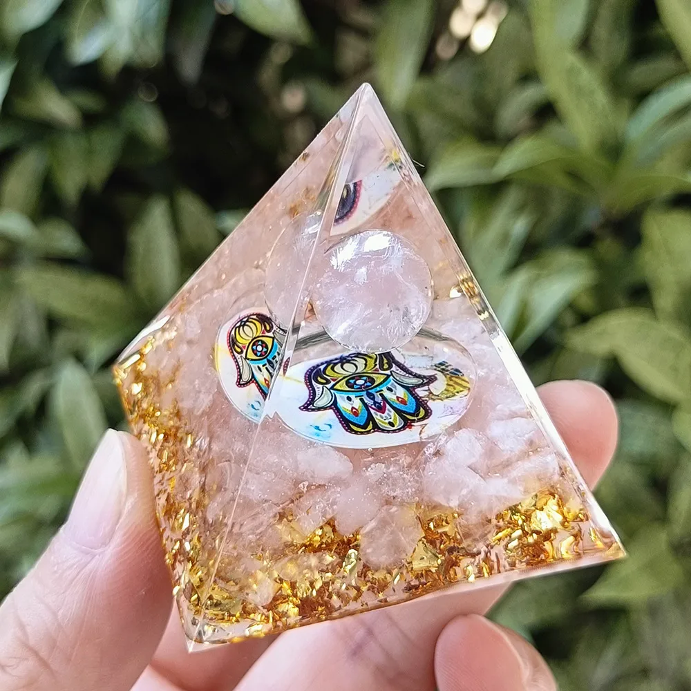 Explosions Crystal Gravel Pyramid Ornaments Home Resin Gum Drops Handicrafts Office Decoration Gifts display picture 3