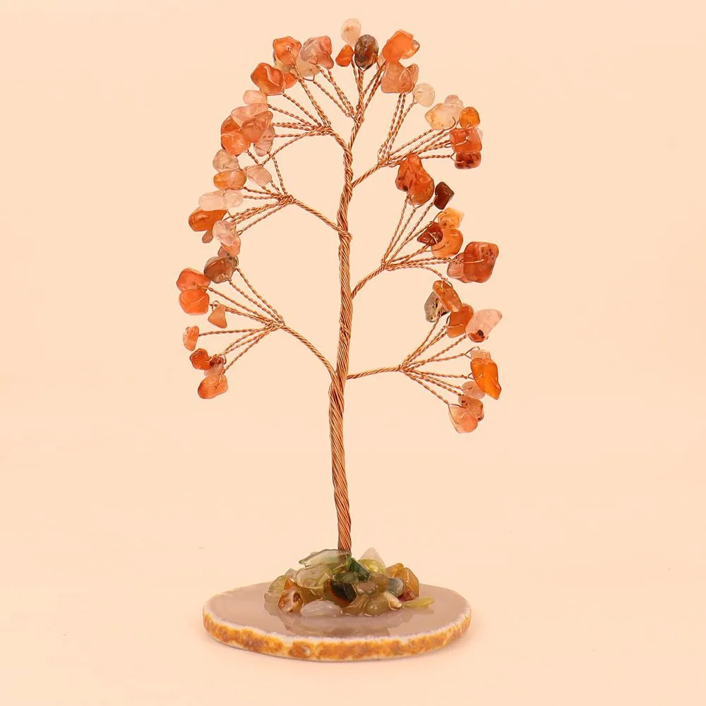 Purple Pink Citrine Gravel Money Tree Hand-Woven Agate Piece Base Home Desktop Crystal Tree Ornaments H10 display picture 11