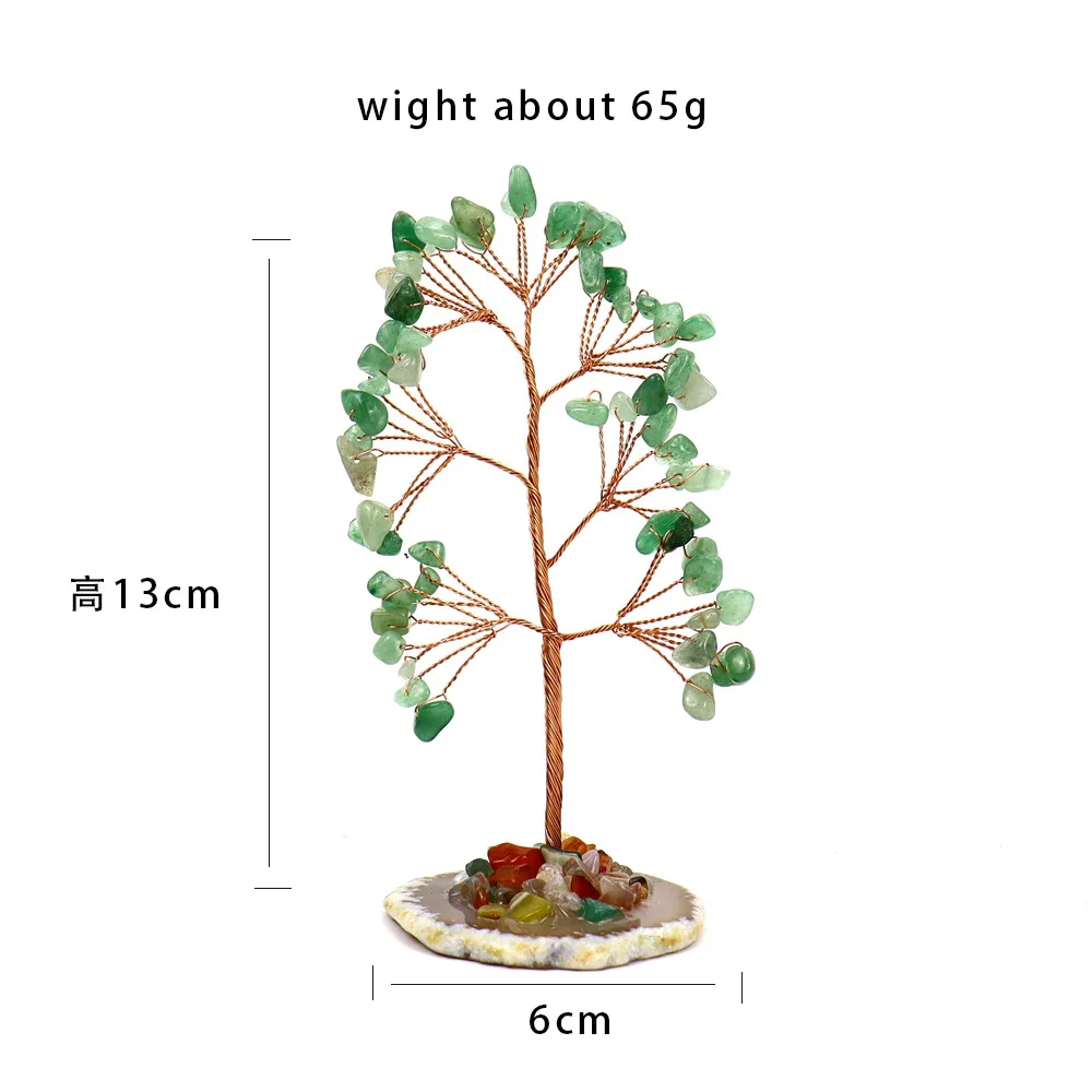 Purple Pink Citrine Gravel Money Tree Hand-Woven Agate Piece Base Home Desktop Crystal Tree Ornaments H10 display picture 2