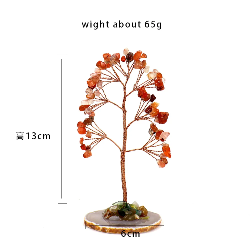 Purple Pink Citrine Gravel Money Tree Hand-Woven Agate Piece Base Home Desktop Crystal Tree Ornaments H10 display picture 3