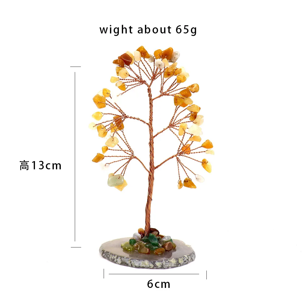 Purple Pink Citrine Gravel Money Tree Hand-Woven Agate Piece Base Home Desktop Crystal Tree Ornaments H10 display picture 6